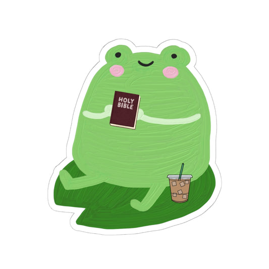 Frog Sticker — Cute Christian Faith Decal