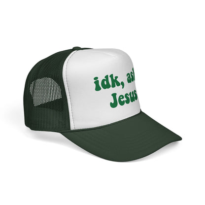 Christian Trucker Hat - "idk, ask Jesus" Mesh Cap