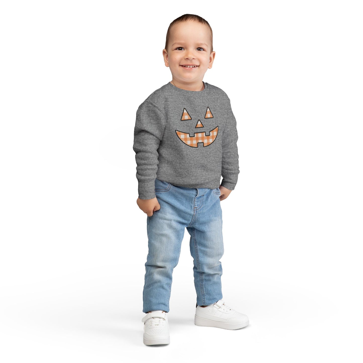 Toddler Gingham Jack-O-Lantern Sweatshirt
