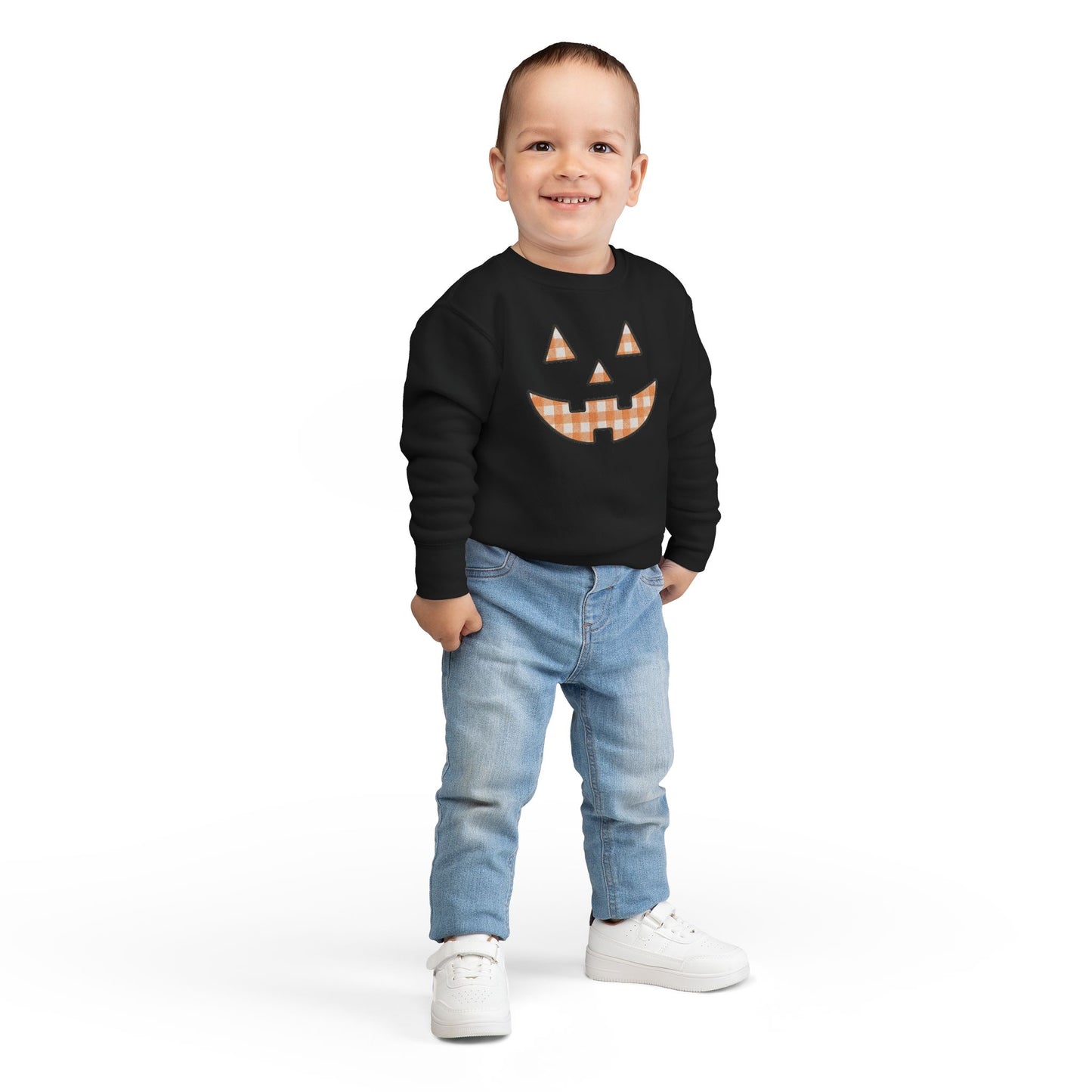 Toddler Gingham Jack-O-Lantern Sweatshirt