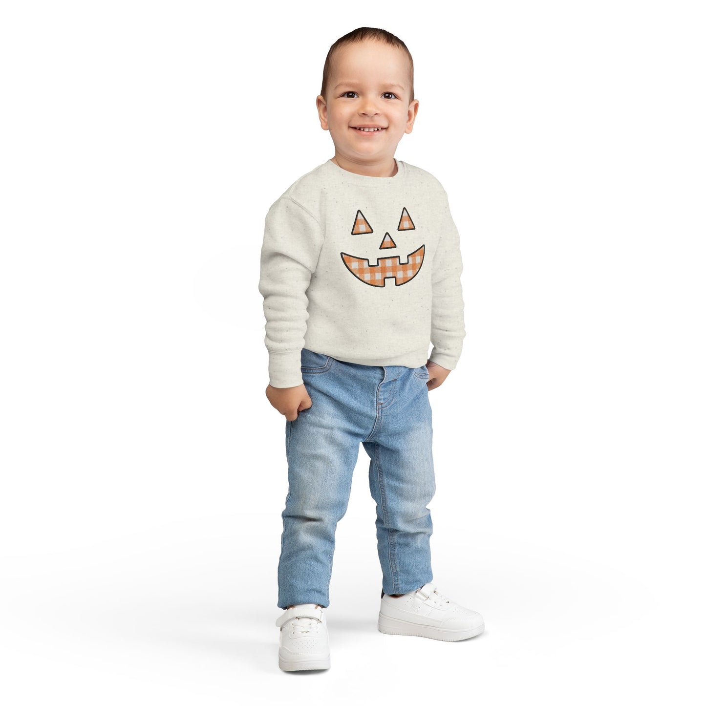 Toddler Gingham Jack-O-Lantern Sweatshirt