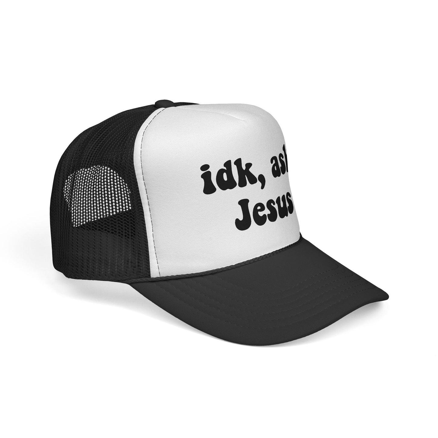 Christian Trucker Hat - "idk, ask Jesus" Mesh Cap