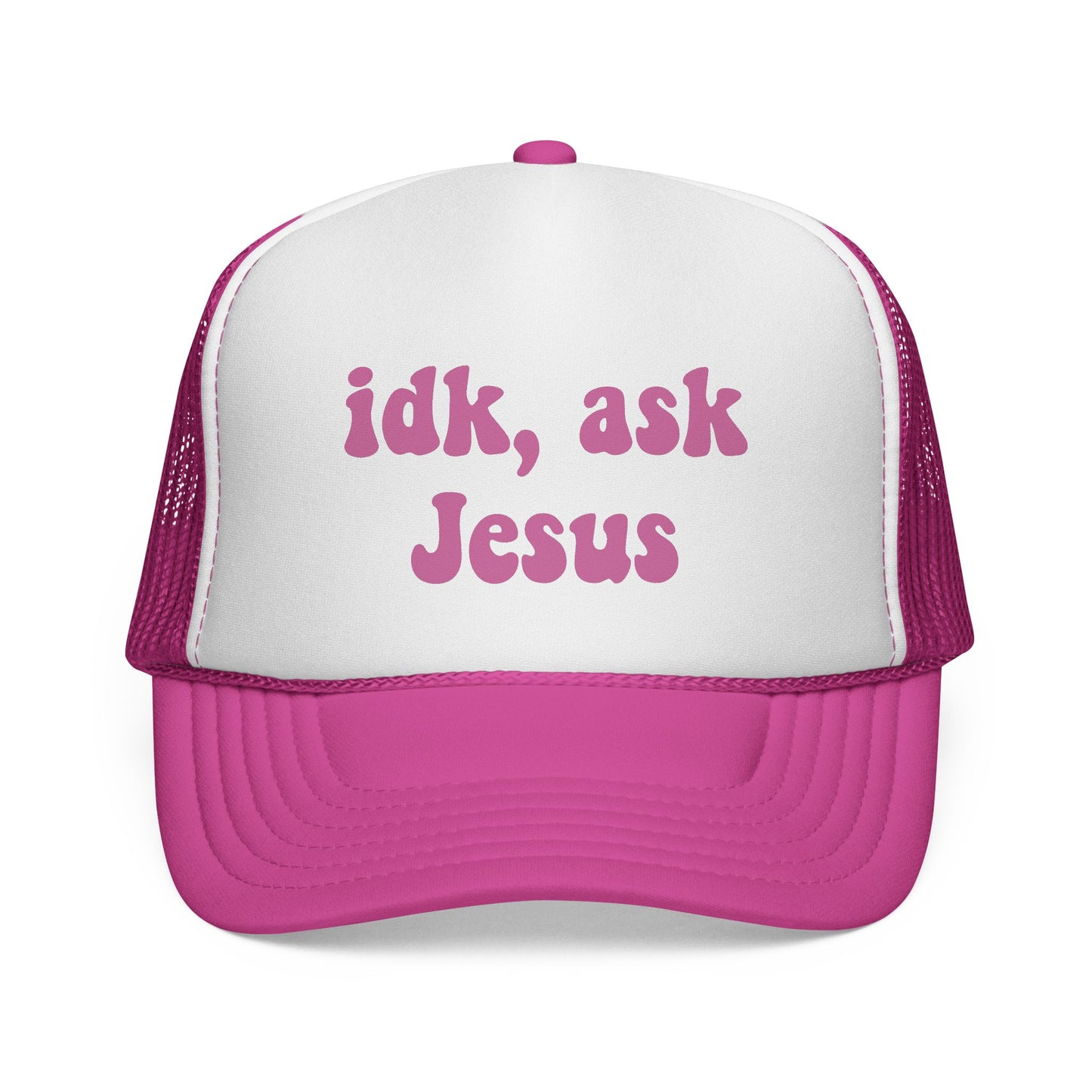 Christian Trucker Hat - "idk, ask Jesus" Mesh Cap