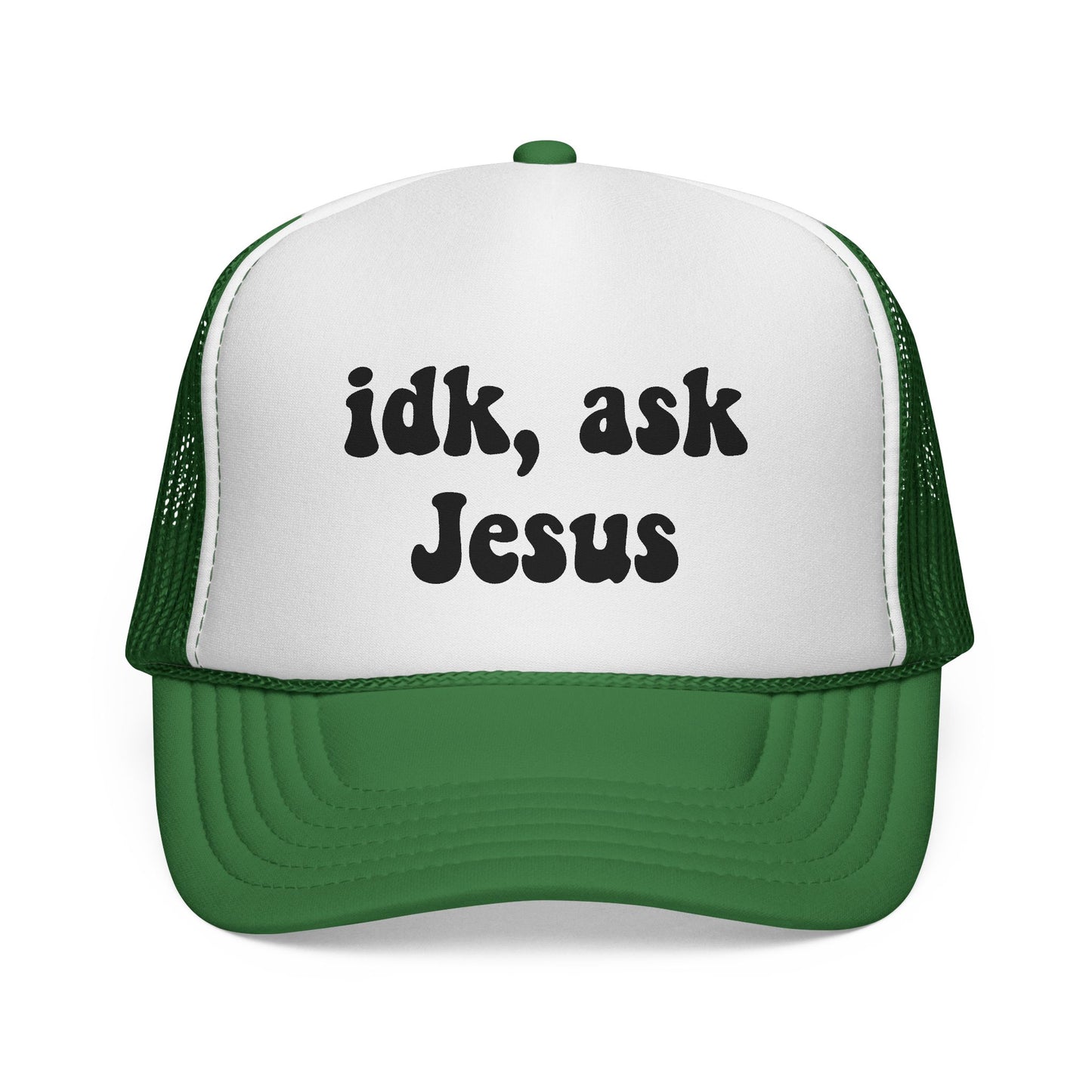 Christian Trucker Hat - "idk, ask Jesus" Mesh Cap
