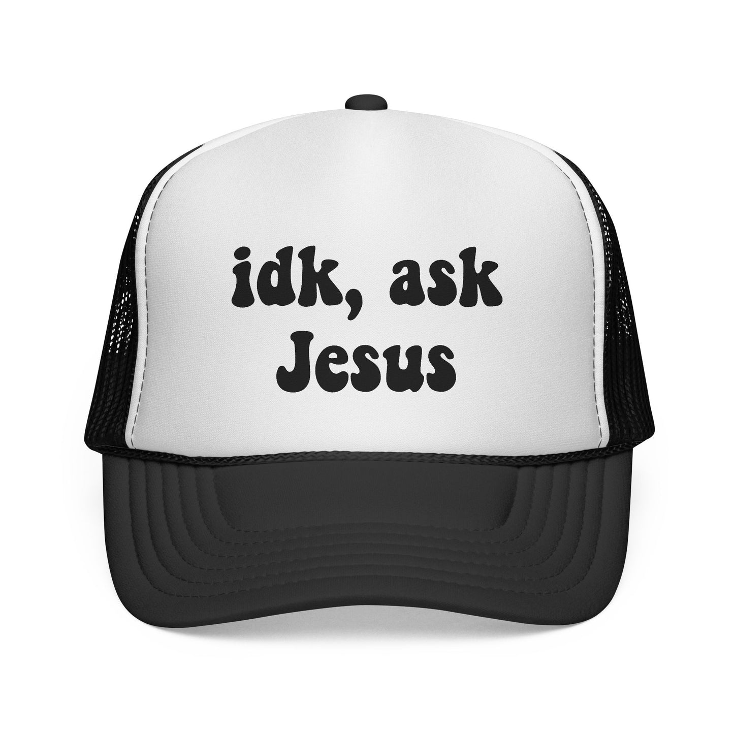 Christian Trucker Hat - "idk, ask Jesus" Mesh Cap