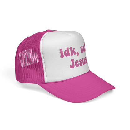 Christian Trucker Hat - "idk, ask Jesus" Mesh Cap